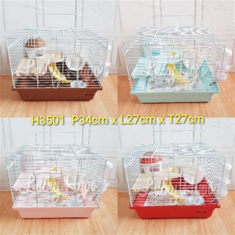 Jual H3501 Dayang Hamster Cage Kandang Besi Hamster 1 Set Uk 34x27x27cm