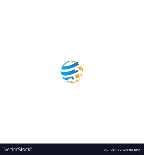 Sphere Orbit Digital Technology Logo Royalty Free Vector