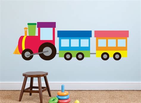 Train Wall Decal Train Fabric Wall Decal Reusable Re | Etsy