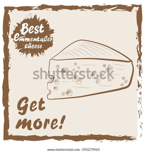 Hand Drawn Piece Emmentaler Cheese Sketch Stock Vector Royalty Free