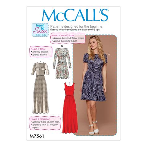 Mccall S Sewing Pattern Misses Pullover Gathered Waist Knit Dresses