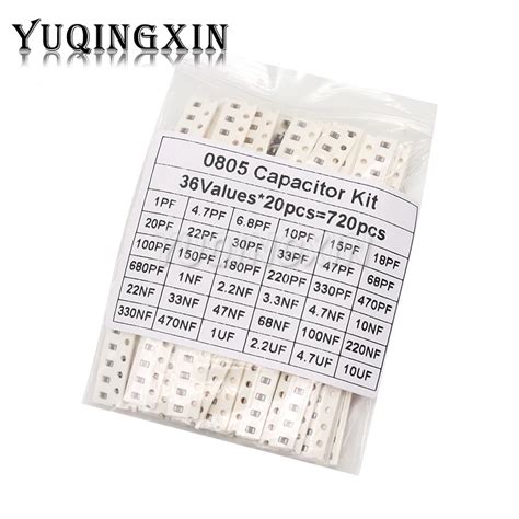 320PCS 720PCS 0603 0805 1206 SMD Capacitor Assorted Kit 16 36 50Values