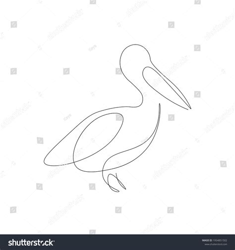 Pelican Bird Line Drawing Vector Illustration Stock Vector (Royalty ...