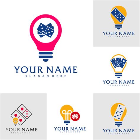 Set of Bulb Domino logo vector template, Creative Domino logo design concepts 17682261 Vector ...