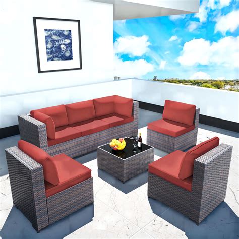 GOJOOASIS Outdoor Sectional Sofa 7PCS Set