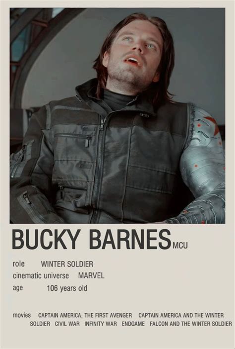 Bucky Barnes Winter Soldier Minimalist Movie Poster Bucky Barnes