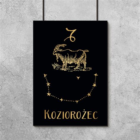 Plakat Ze Znakiem Zodiaku Koziorożec Do Dekoracji Salonu