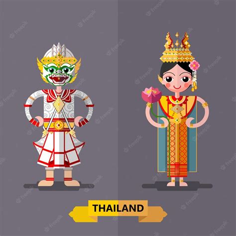 Premium Vector Cute Cartoon Characters Girl In Traditional Dresses Of