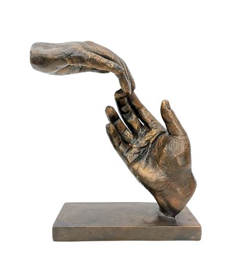 Bronze Sculpture Of 2 Touching Hands Floating Hands Etsy