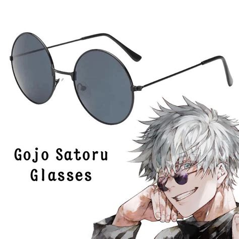 Anime Gojo Satoru Glasses Jujutsu Kaisen Gojo Satoru Cosplay Black Glasses Eyewear Sunglasses