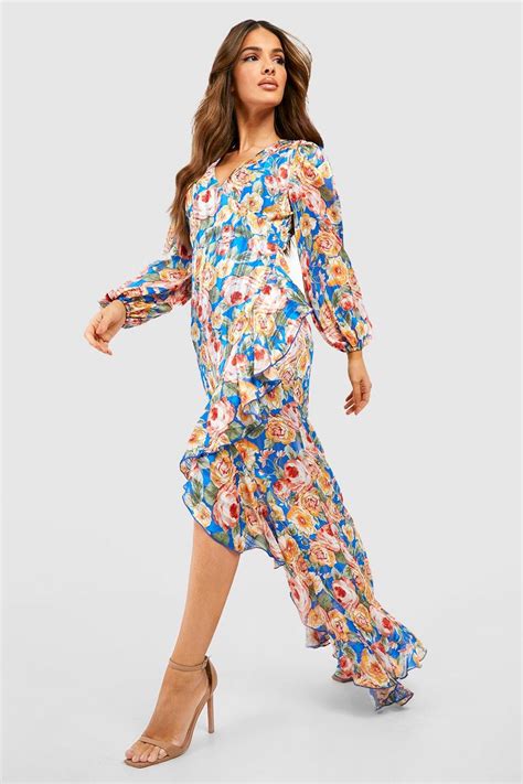 Floral Print Wrap Maxi Dress Boohoo