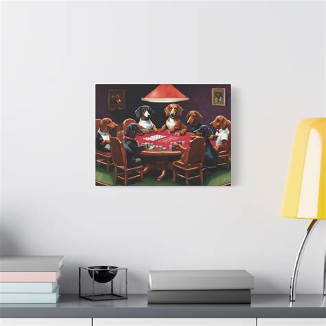 Dachshund Dogs Playing Poker Canvas - Etsy