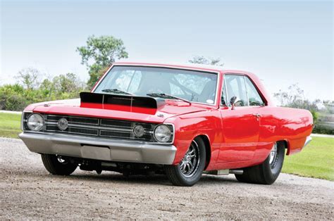 This ’68 Dodge Dart appears ready for drag racing. Are there any visible components that would ...