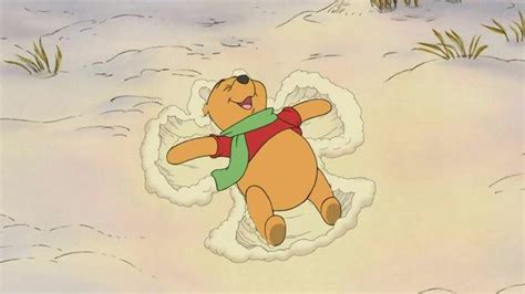 Winnie The Pooh Flying Through The Snow