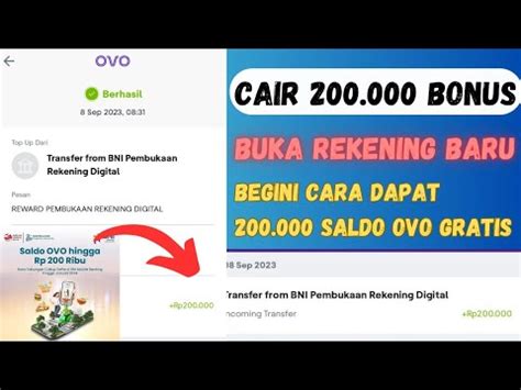 Cair Bonus Saldo Ovo Gratis Daftar Bank Dapat Uang Rb