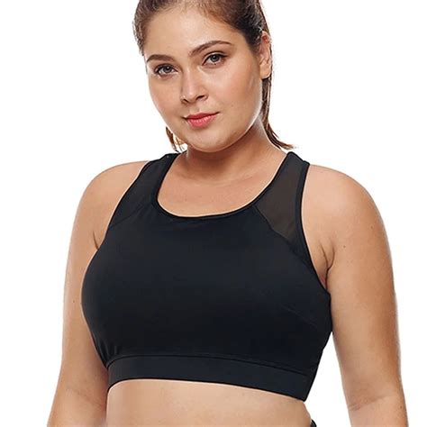 L 3xl Women Plus Size Sports Bra High Impact Fitness Yoga Running Sportswear Push Up Padded