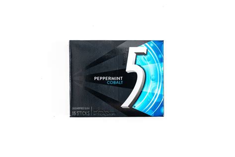 5 Gum Peppermint Cobalt Sugar Free Chewing Gum Bulk Box 15 Sticks 10