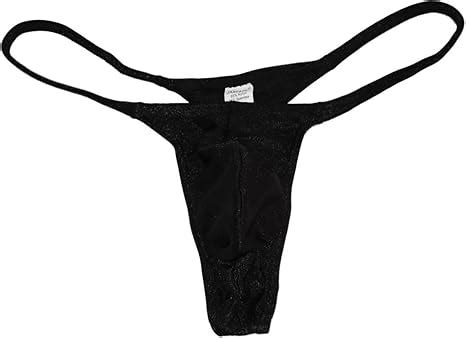 Jaxu Men S Micro Thong Drawing String Mini Bikini Guys Underwear Narrow Pouch Male Shiny T Back