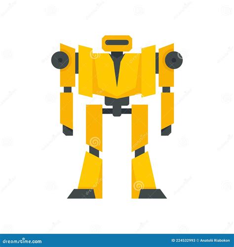 Guard Robot Transformer Icon Flat Isolated Vector Stock Vector Illustration Of Tech System