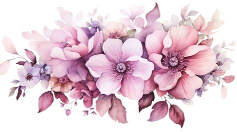 Premium Photo Delicate Watercolor Floral Illustration AI Generated