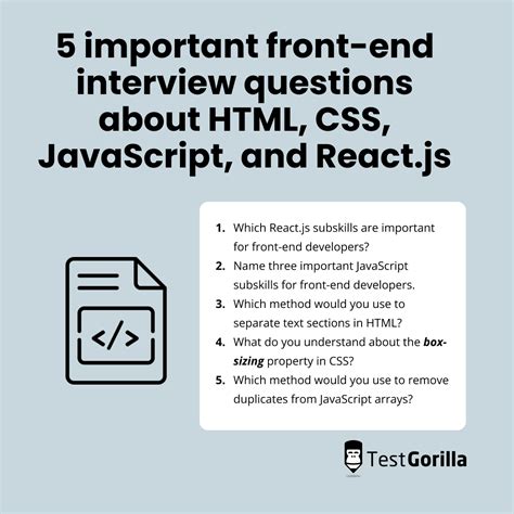 Front End Interview Questions To Hire Professional Developers TG