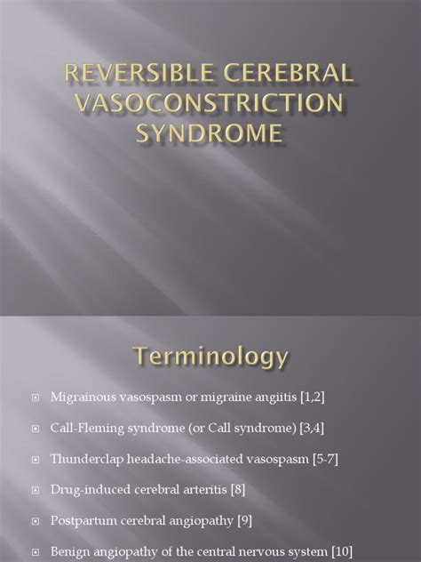 Reversible Cerebral Vasoconstriction Syndrome Pdf