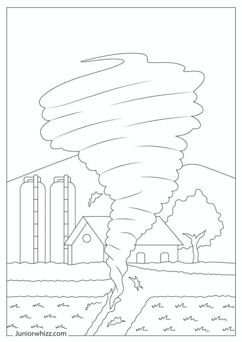 Tornado Coloring Pages with Book (10 Printable PDFs)