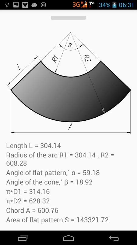 Flat Pattern Cone Calculator Apk For Android Download