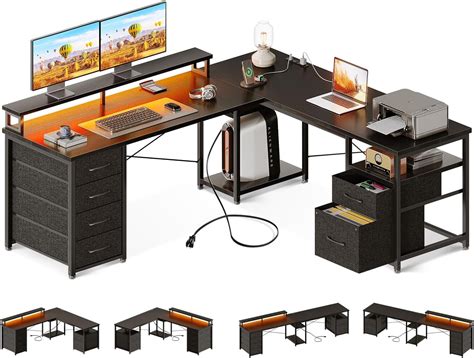 Amazon AODK 59 L Shaped Computer Desk Reversible Home Office