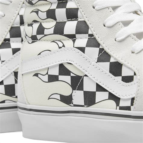 Vans SK8-Hi Checker Flame Classic White & True White | END. (Global)