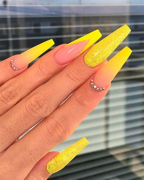 Beautiful Long Yellow Nails Ideas For July 2020 Acrylic Nails Yellow