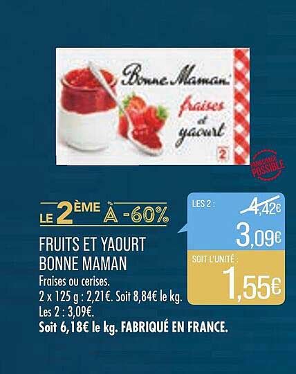 Promo Fruits Et Yaourt Bonne Maman Chez Match ICatalogue Fr