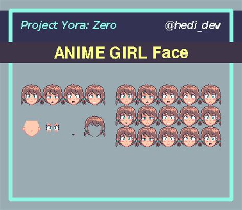 I Ve Made A New Asset Anime Girl Face With 15 Pre Made Facial Expressions R Pixelart