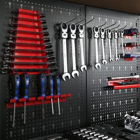 workbench heavy duty steel tool workbench  pegboard shelves