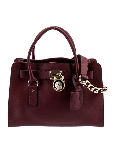 Michael Michael Kors Saffiano Leather Handle Bag Burgundy Shoulder Bags Handbags Wm5168130