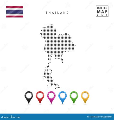 Vector Dotted Map Of Thailand Simple Silhouette Of Thailand National