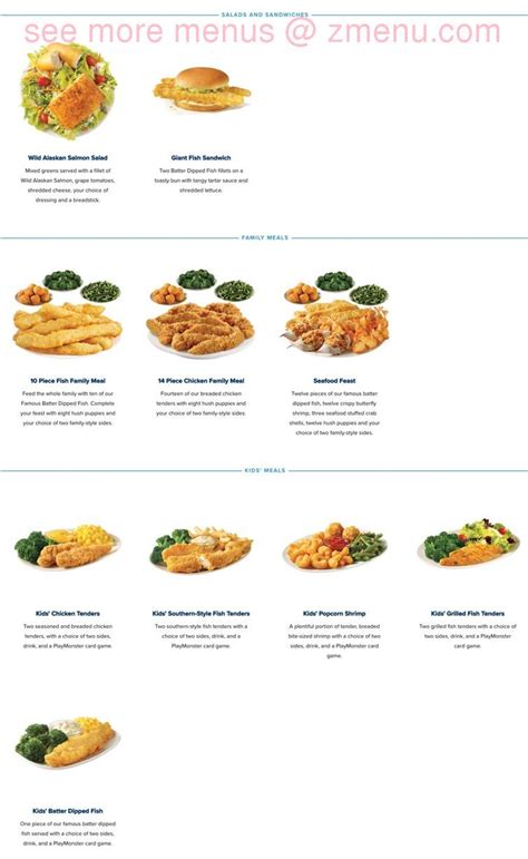 Menu at Captain D's Seafood fast food, Lincolnton