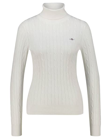 Gant Damen Strickpullover Mit Rollkragen In Wei Kaufen Engelhorn