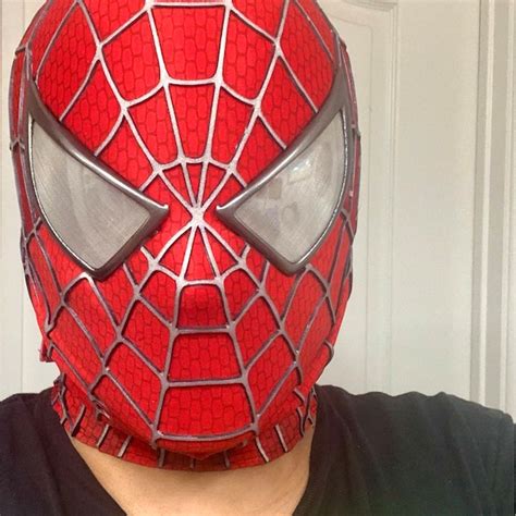 Customized Sam Raimi Spiderman Mask Cosplay Spiderman Mask Adult Mask Wearable Movie Prop Copy