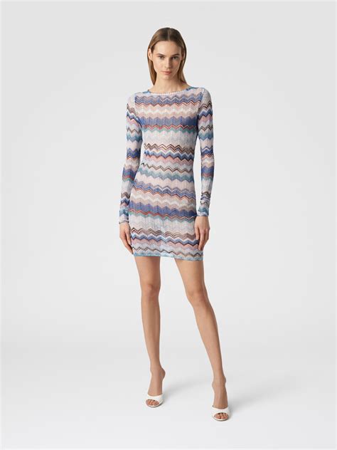 Zigzag Crochet Dress With Lurex Multicoloured Missoni