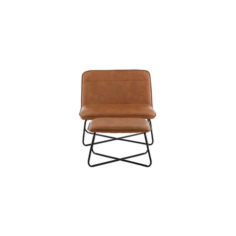 Hioshop X Fauteuil Met Hocker Pu Kunstleer Bruin Kopen Shop Bij Fonq