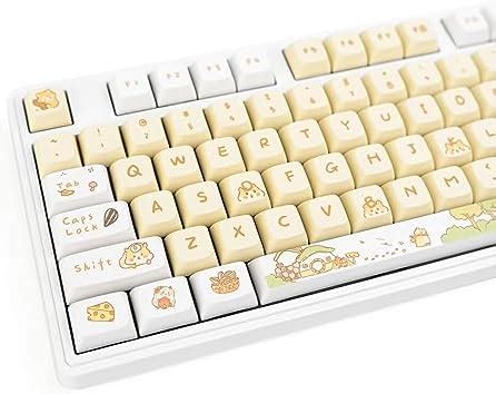 Gekucap Pbt Keycaps For Mechanical Keyboard Keys Yellow Hamsters