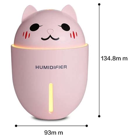 Humidificador Difusor De Aromas Gato Ventilador Color Rosa Generico