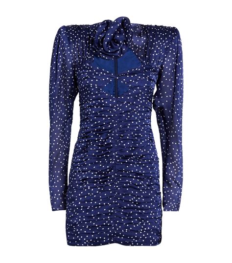 Womens Magda Butrym Navy Silk Polka Dot Cut Out Dress Harrods UK