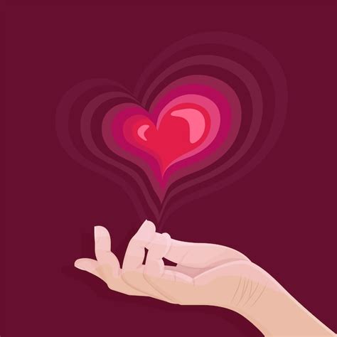 Premium Vector Hand With Heart Of Love Vector Illustrator