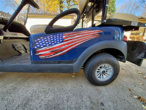 Brushed American Flag Stripes Large Pair Decal 30 X 10 Each Golf Cart