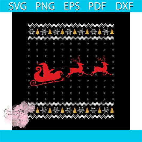 Sleigh And Reindeer Svg, Christmas Svg, Sleigh Svg, Reindeer | Inspire ...