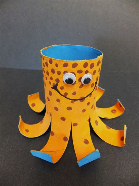 Toilet Paper Roll Octopus Craft - papercraft among us