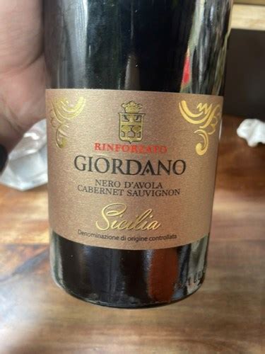 Giordano Rinforzato Nero D Avola Cabernet Sauvignon Terre Siciliane