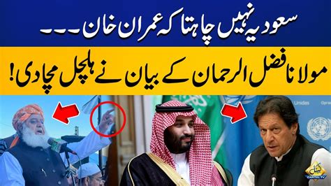 Saudi Arabia Does Not Want Imran Khan To Maulana Fazlur Rehman S Big